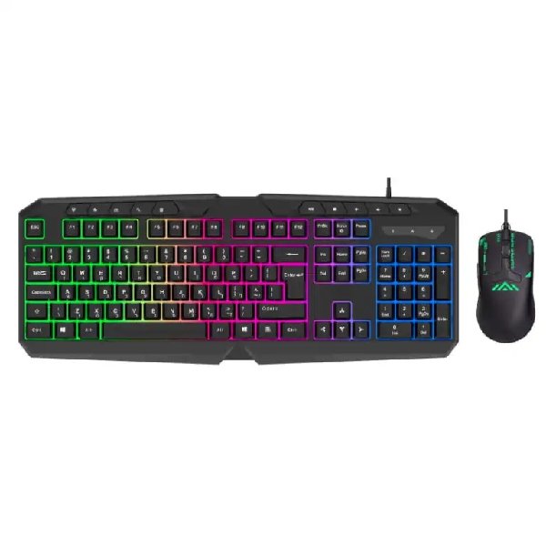 סט מקלדת ועכבר גיימינג עם תאורת RGB